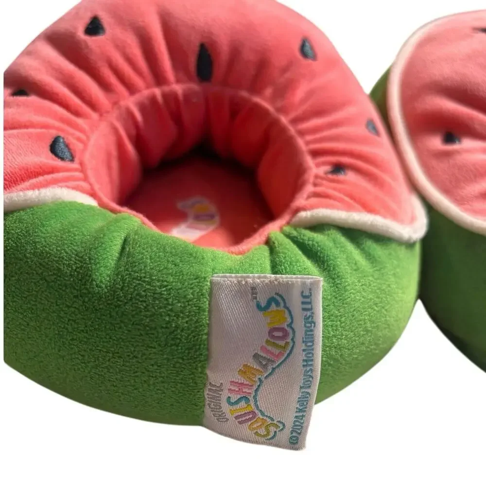 Kids Squishmallows Watermelon Slippers Size 5-6 Girls Soft Plush Slippers!